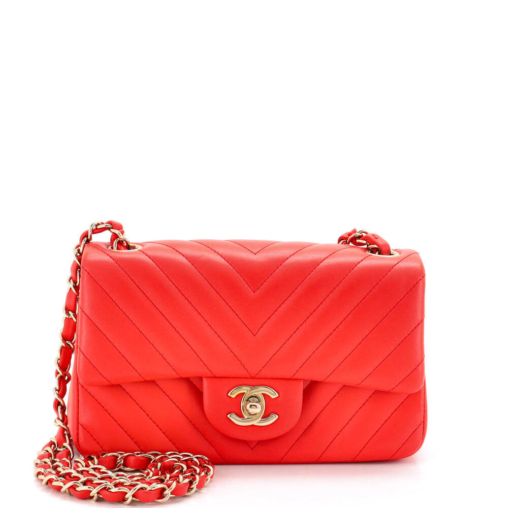 Chanel Mini Classic Single Flap Bag Chevron Lambskin